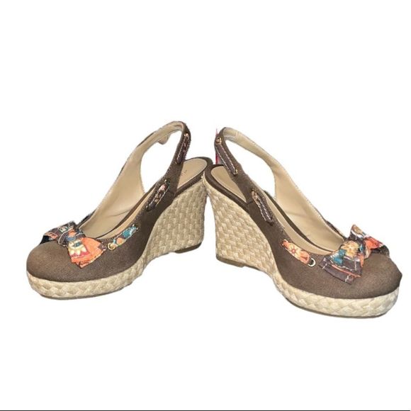 XHILIRATION brown wedges with multicolored bow - Picture 5 of 7